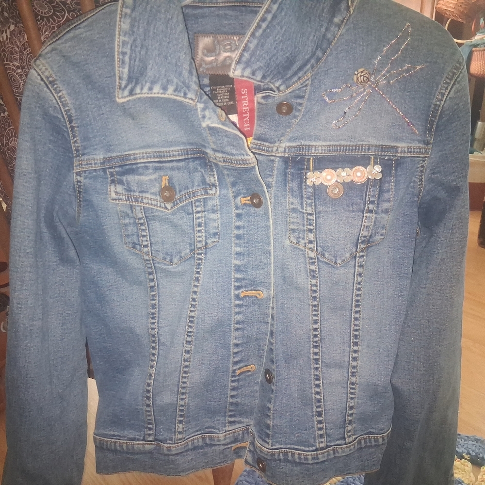 Jag Jeans, Style & Co. Blue Denim Jacket with Embellishments